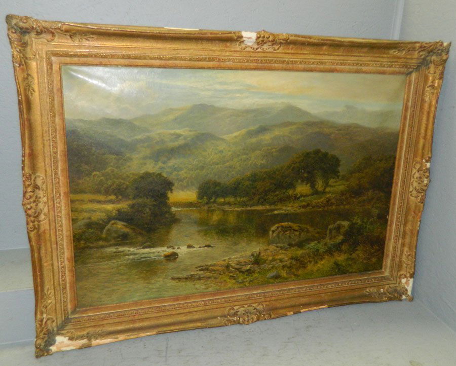 19th. C. Eng landscape OOC signed D. Sherrin. (1 of 3)