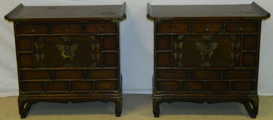 Pair Penn. estate bat-wing signed Oriental chests (1 of 3)