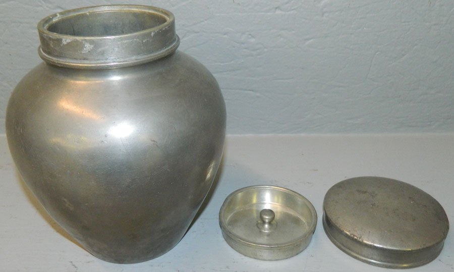 Early pewter covered jar (1 of 2)