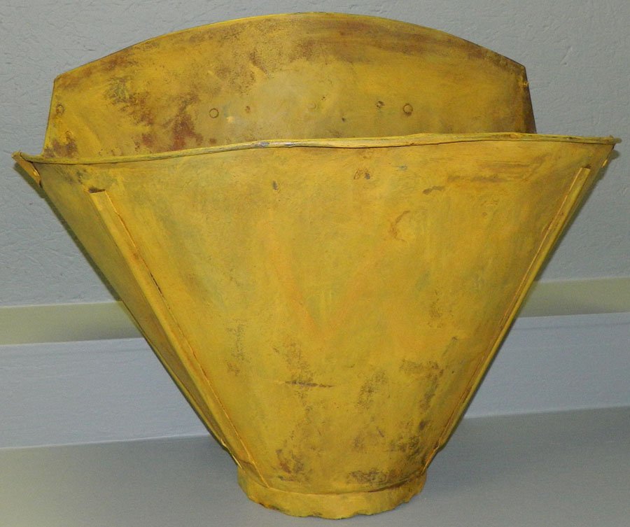 Large yellow Tole grape carrier: Large Yellow Tole grape carrier.