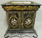 Small 19th C. paper mache m.o.p. cabinet