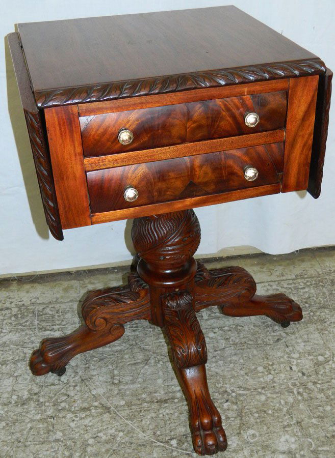 2 drawer drop leaf pedestal night stand (1 of 3)
