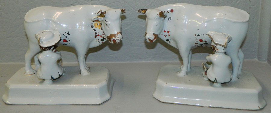 Pair of 18th C. Delft cow figure (1 of 5)