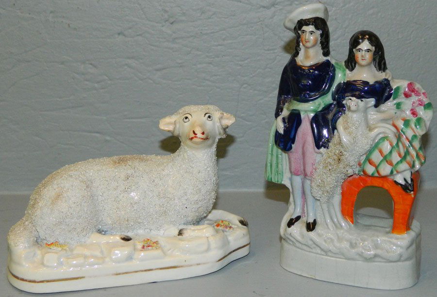 2 19th C Staffordshire sheep figures (1 of 1)