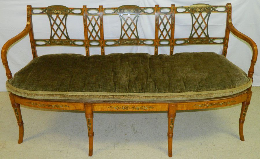 Fine Adams style painted settee (1 of 3)