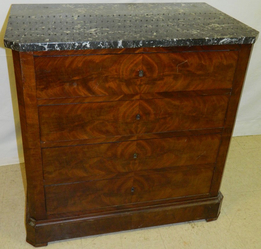 Marble top French Empire 4 drawer chest (1 of 4)