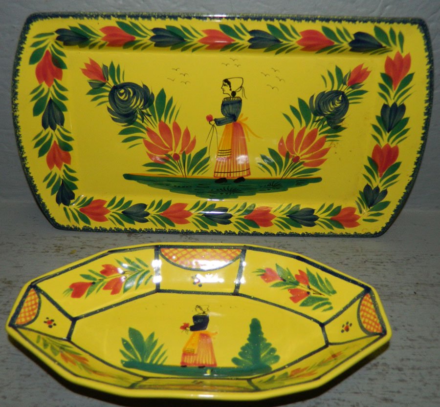 Quimper oval serving dish & Quimper bread tray (1 of 2)