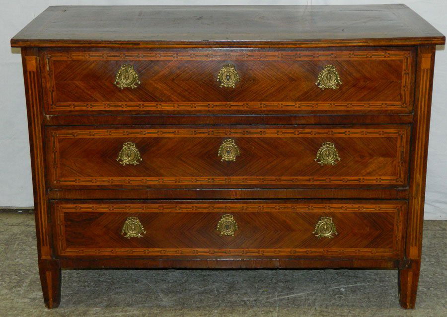 3 drawer 19th C. Italian inlaid commode (1 of 5)