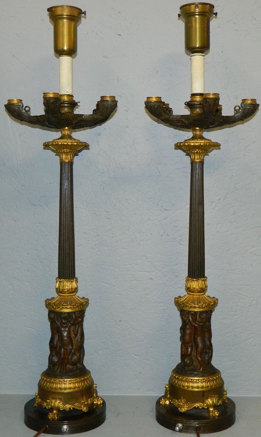 Pair of Empire candelabra lamps (1 of 3)