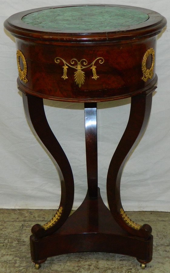 Malachite top French Empire pedestal table (1 of 3)