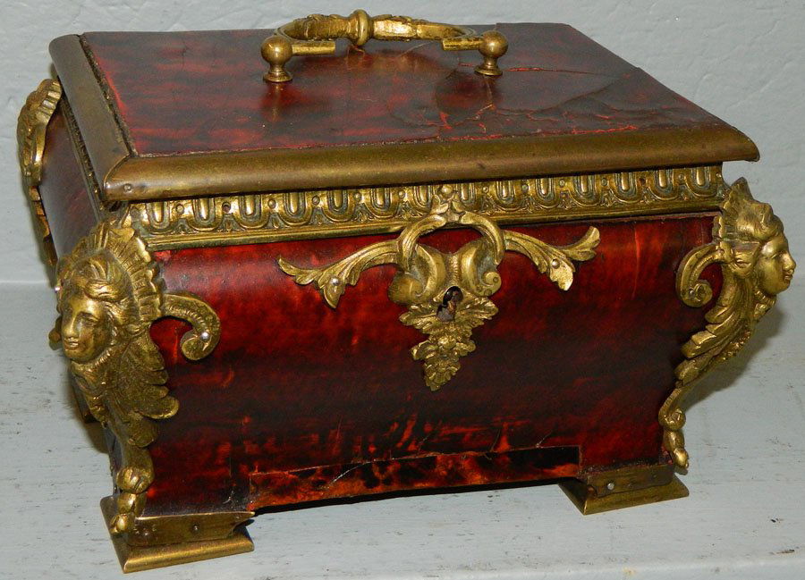 Shell and bronze French bombe box (1 of 2)