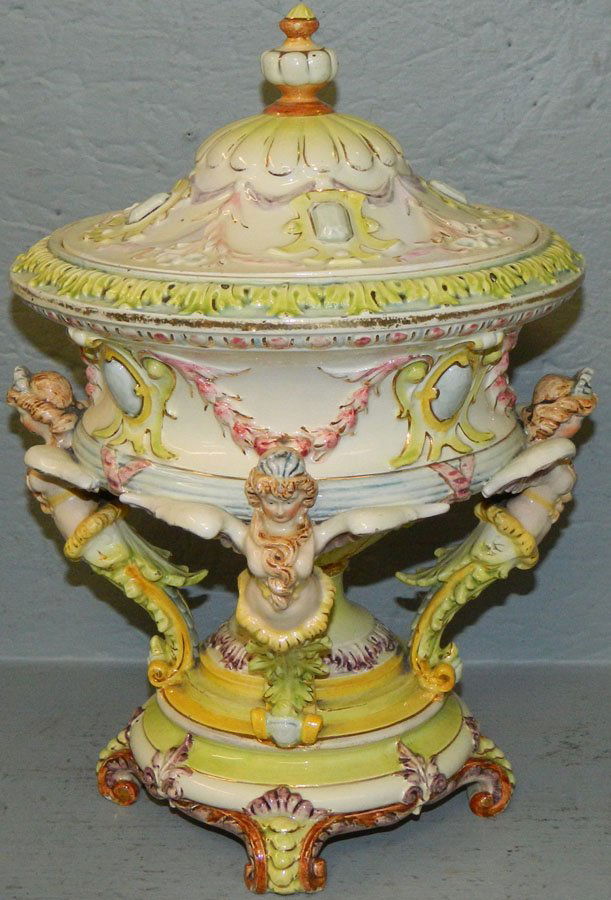 19th C. figural porc. centerpiece by Hugo Lonitz (1 of 2)