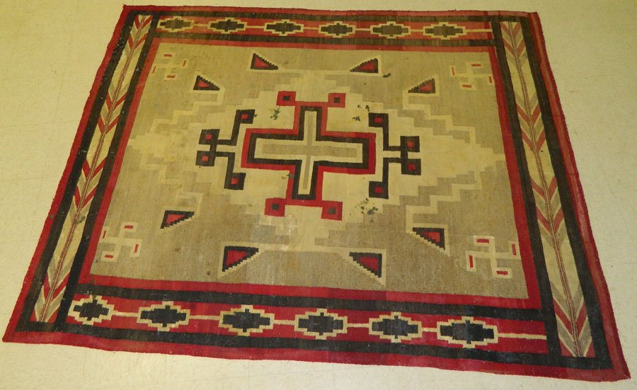 5' 10" x 7' 5" 19th C. Native American rug (1 of 5)
