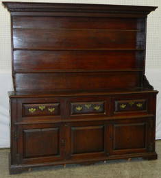 18th C. English oak Welsh cupboard.