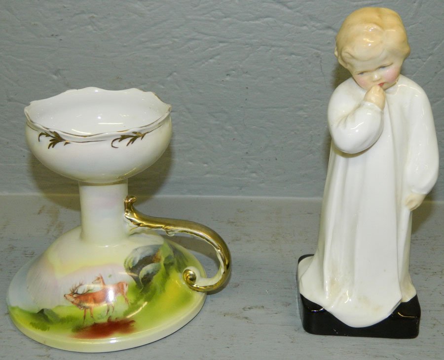 Royal Bayreuth candlestick,Royal Doulton figure (1 of 1)