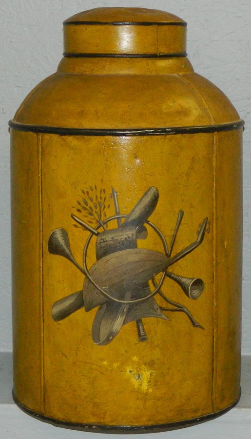 Paint Decorated tea canister. (1 of 1)