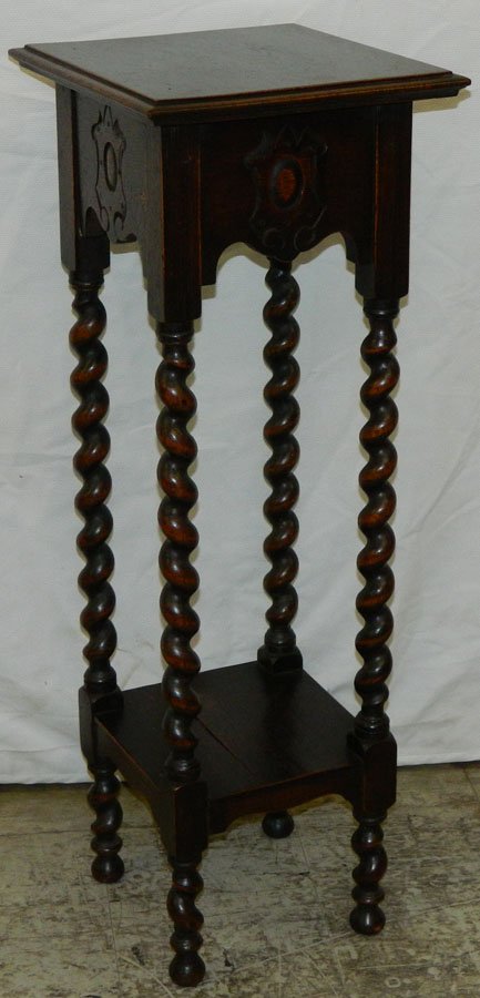 19th C. English oak barley twist fern stand. (1 of 2)