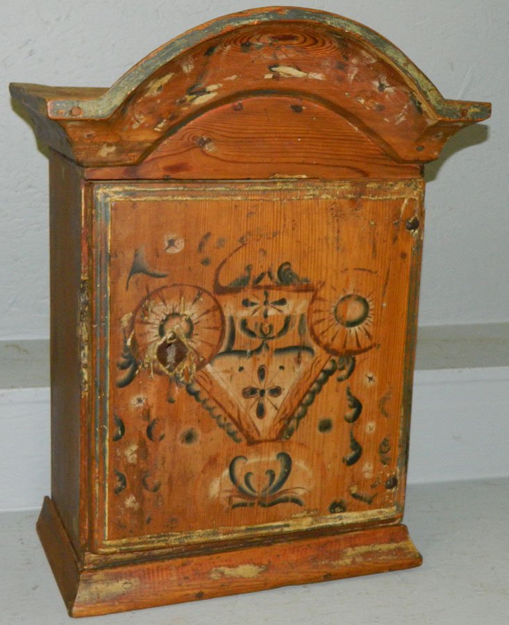 18th C. painted pine Swedish hanging cabinet.. (1 of 2)