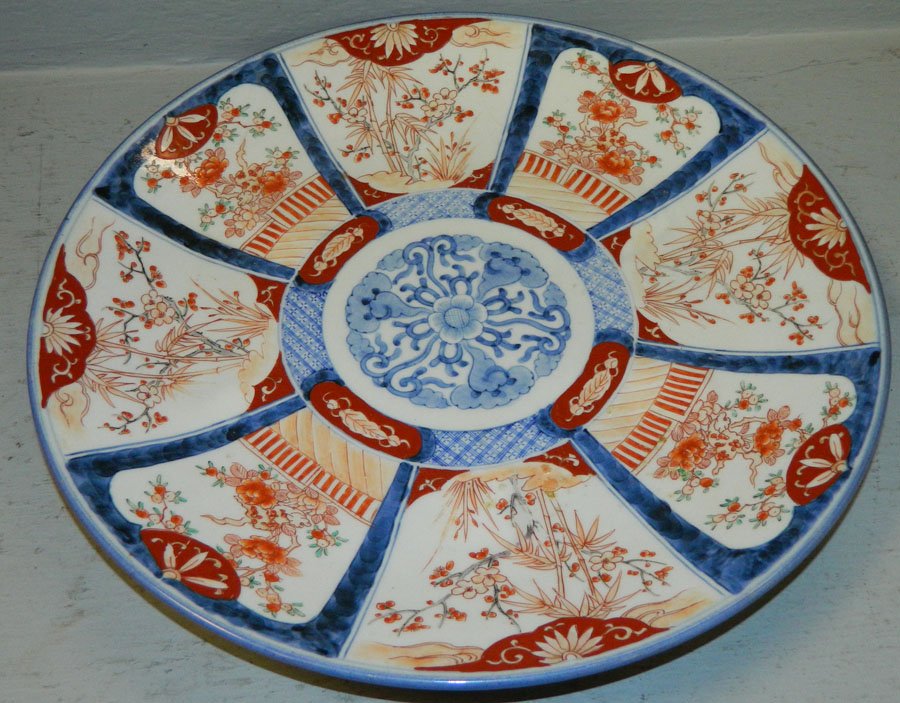 Signed 19th C. Large Imari charger. (1 of 2)