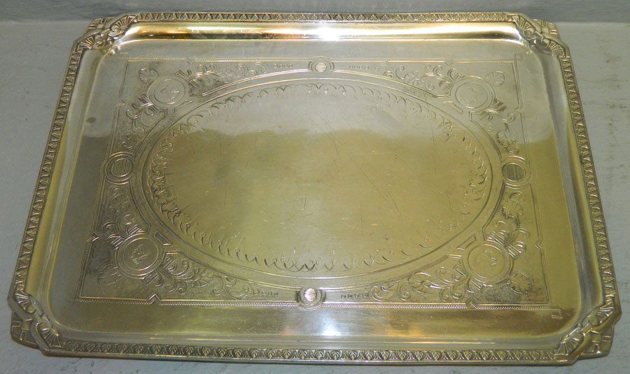 19th C Medallion silver plate tray (1 of 1)