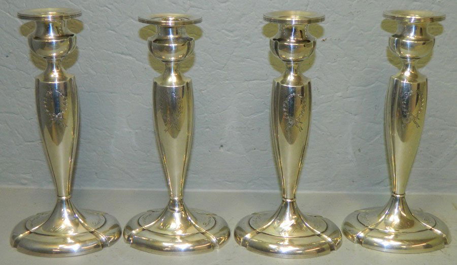 Set of 4 sterling La Pierre candlesticks (1 of 1)