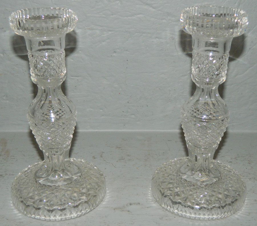 Pair of signed Waterford cut candlesticks. (1 of 1)