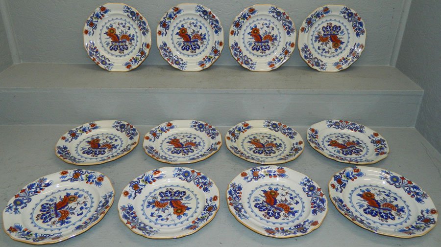 Set of 12 Ironstone china dec. dinner plates. (1 of 2)