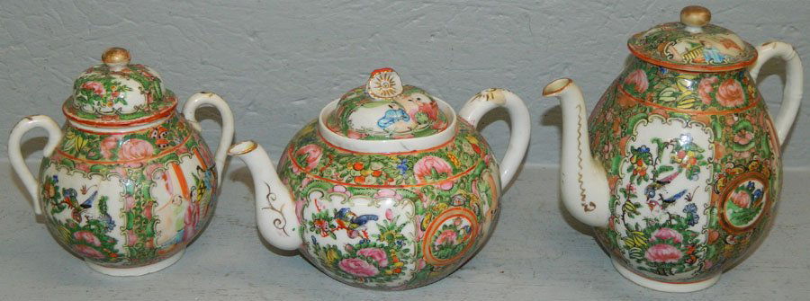 2 RoseMedallion tea pots and sugar dish. (as is) (1 of 1)