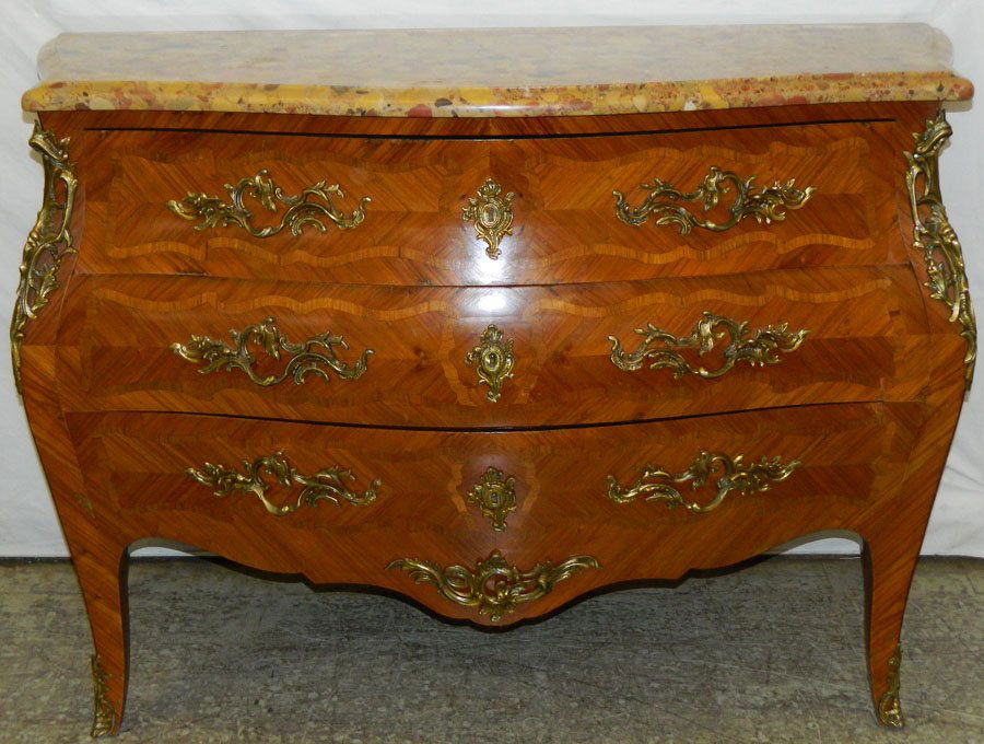 French marble top bombay 3 drawer commode. (1 of 2)