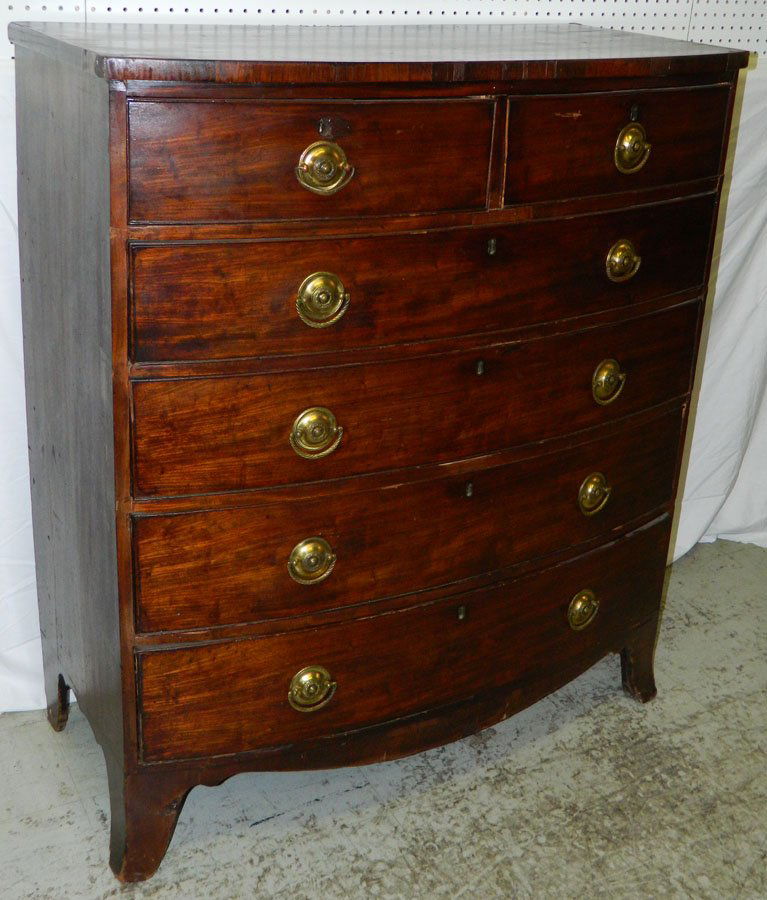 19th C Bowfront mahogany Hepplewhite chest (1 of 4)