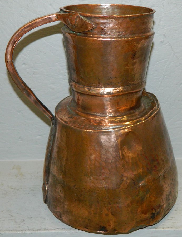 Large copper pitcher with handle (1 of 2)
