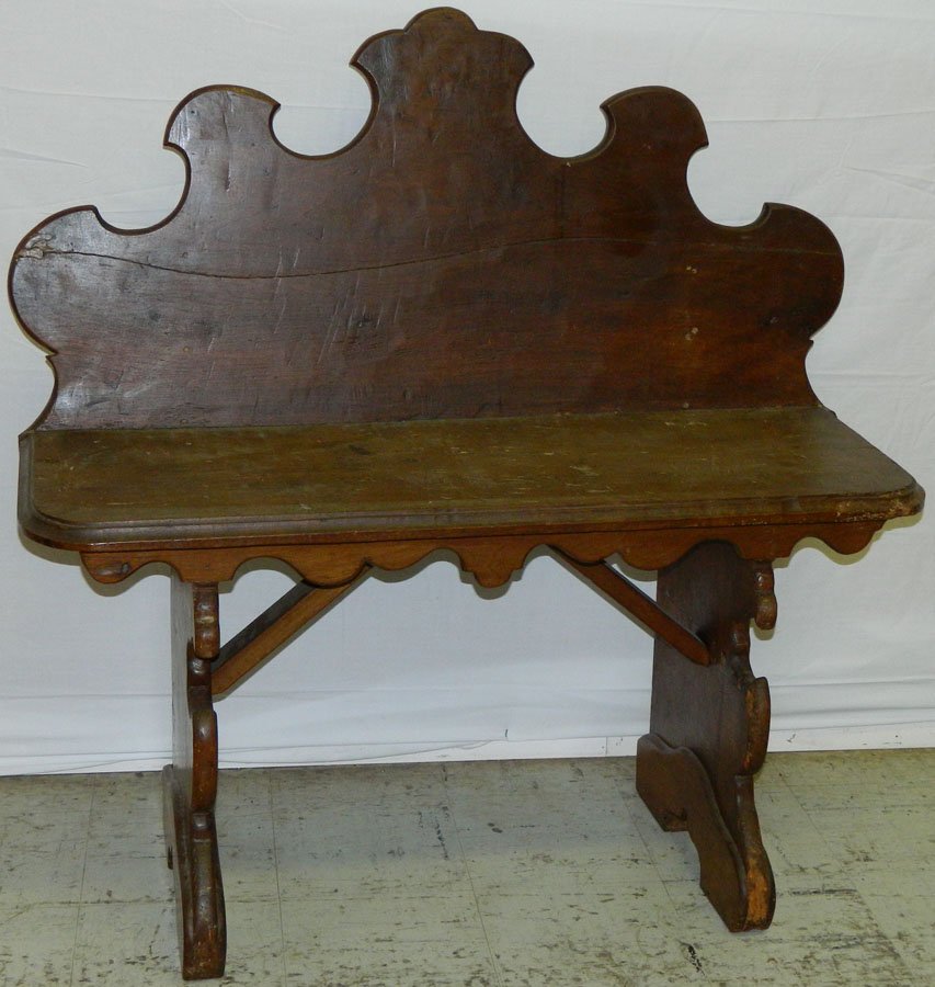 19th C. Baroque Italian bench (1 of 2)