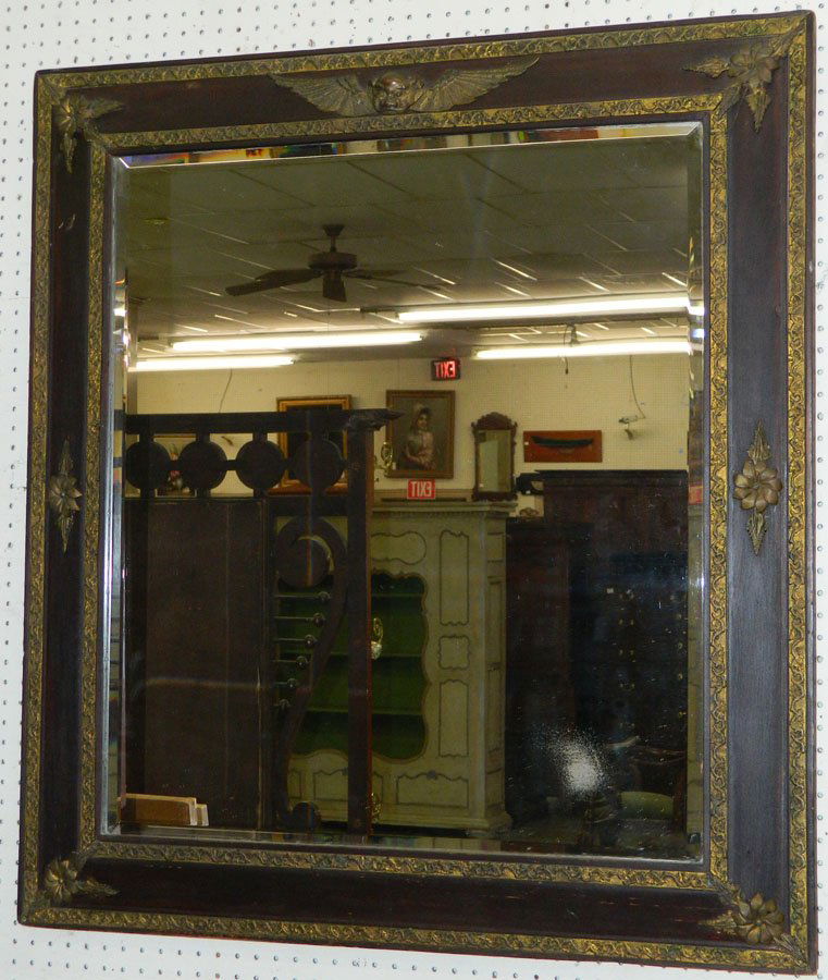 Large bronze mounted Empire mirror. (1 of 4)