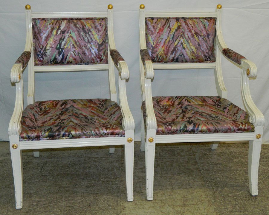 Pair of white Regency arm chairs. (1 of 1)
