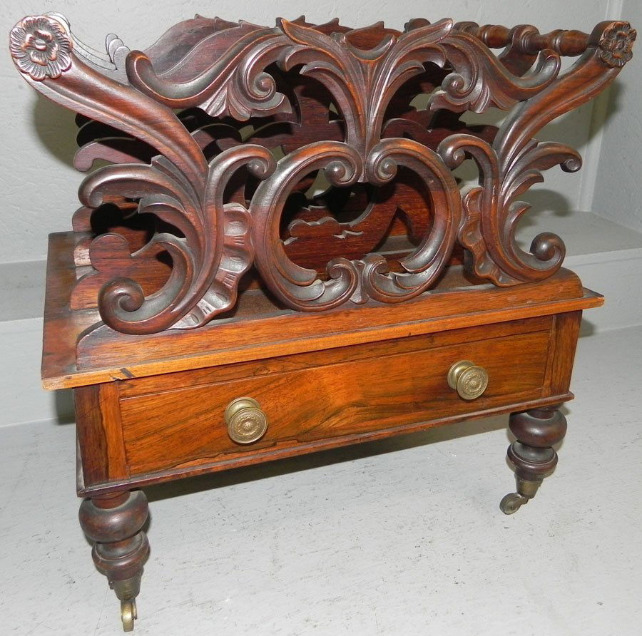 19th C. rosewood Canterbury.: 19th C. rosewood Canterbury. 19" tall.