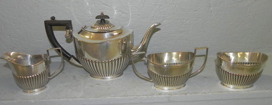 English Sheffield 4 piece tea set. (1 of 2)