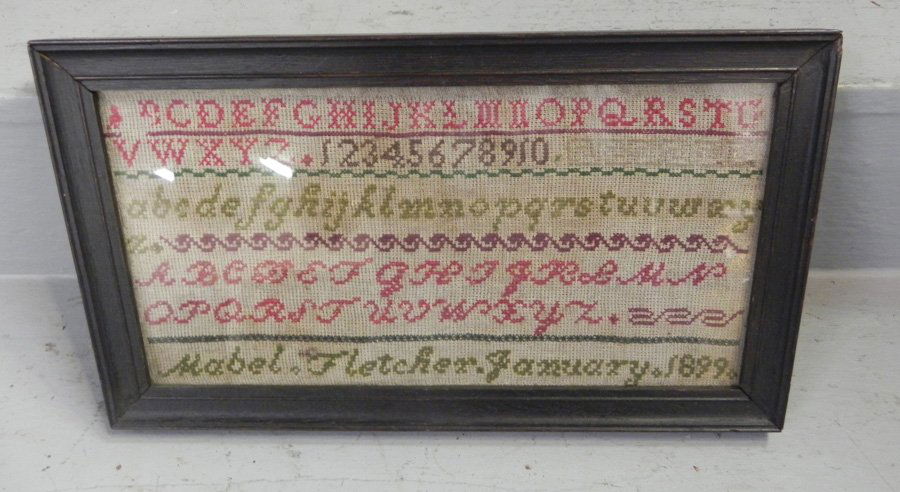 Needlework sampler 1899 by Mabel Fletcher (1 of 1)