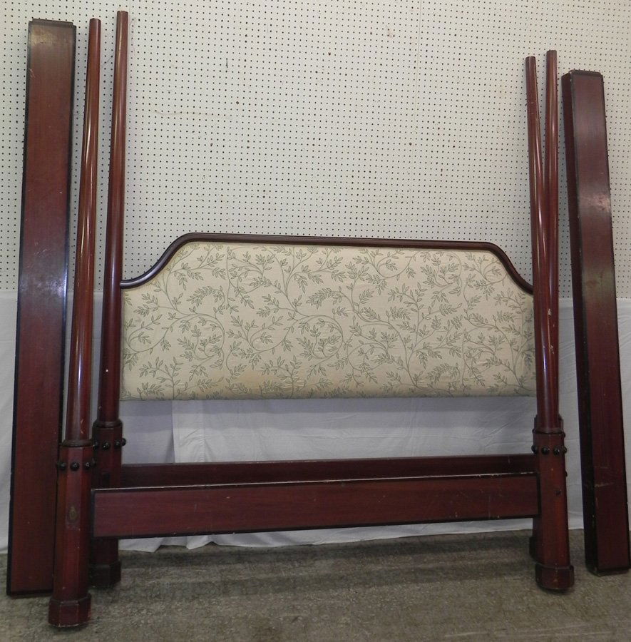Mahogany four poster king bed. 87" tall posts. (1 of 2)