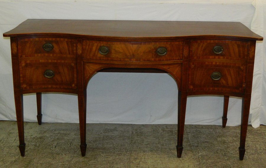 Mahogany hepplewhite side board w/ cellarette drawer. (1 of 2)