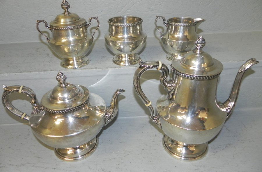 5 pc. Sterling tea service by Poole. 84.375 t.o. (1 of 1)