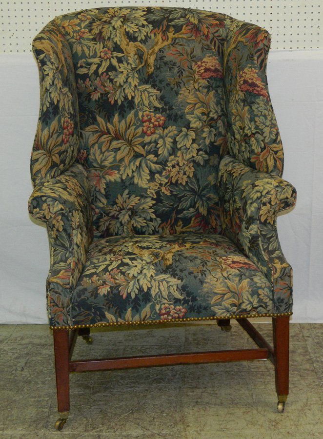 19th C. Chippendale high back wing chair (1 of 2)
