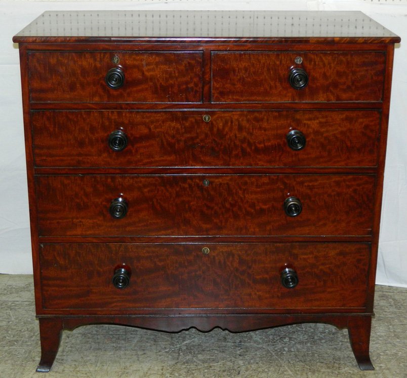 19th C HW 2/3 mahogany chest (1 of 3)