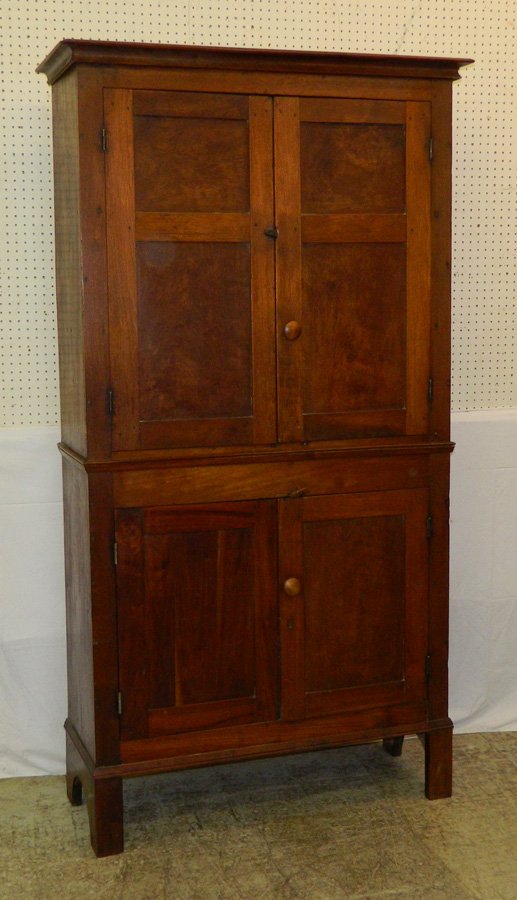 Early 19th C. KY found Walnut wall cupboard.: Late 18th or early 19th C. Kentucky found Walnut wall cupboard. 44 1/2" long x 17 1/2" deep x 82 3/4" tall.