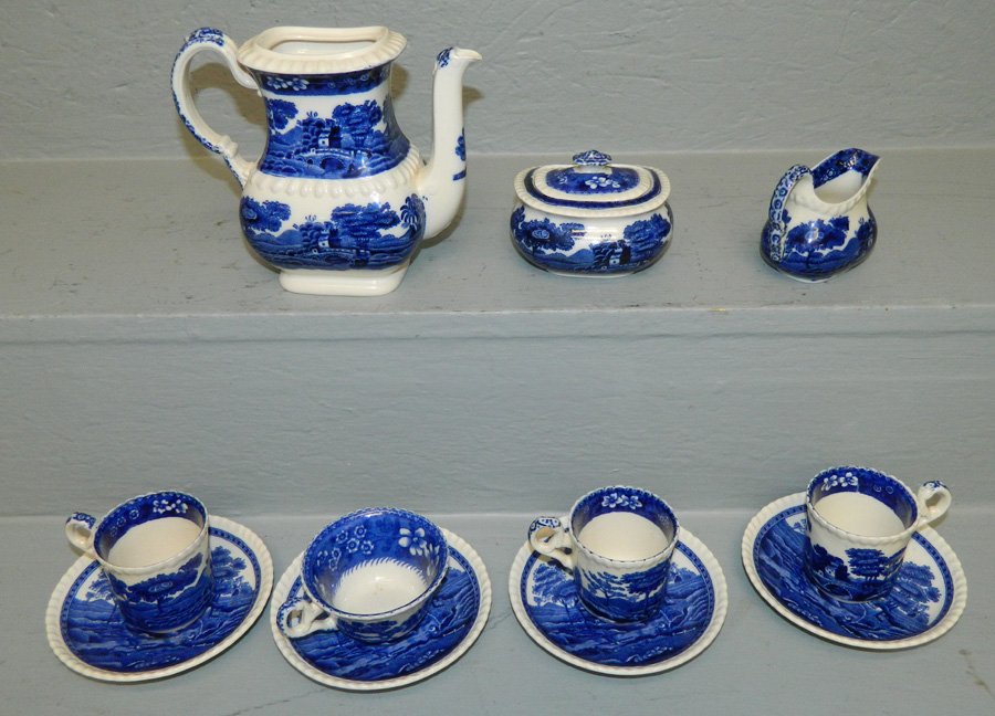 Copeland Spode's Tower miniature tea service.: Copeland Spode's Tower miniature tea service.