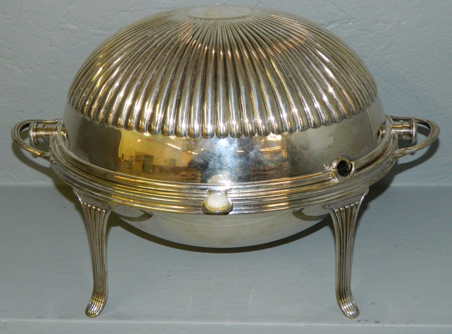 English silver-plate entree server with orig. pans (1 of 2)