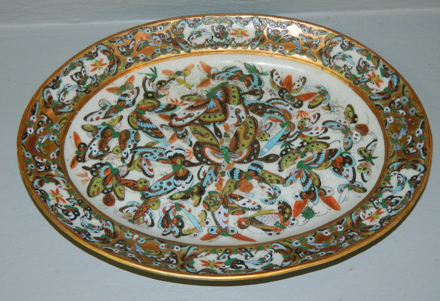 19th C. Thousand Butterfly platter. (1 of 2)