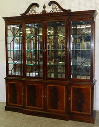 Stickley mahogany inlaid breakfront