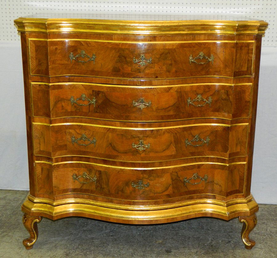 19th C  bleach/burl walnut French commode (1 of 3)