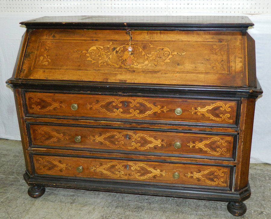 18th C Italian inlaid slant front desk (1 of 6)