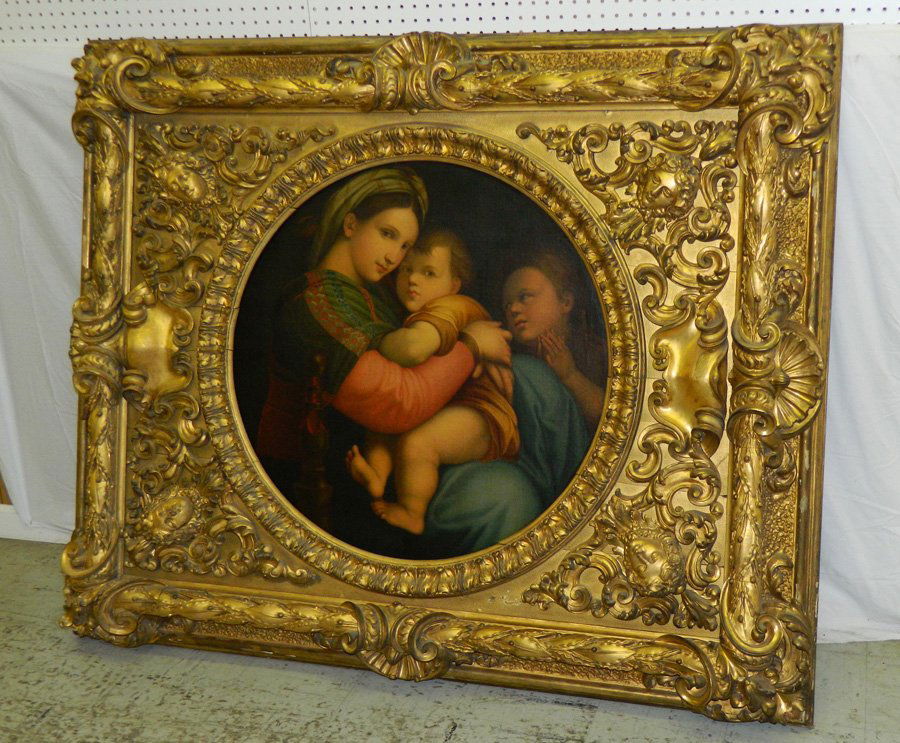 OOC Biblical scene in stunning carved gilt frame (1 of 6)